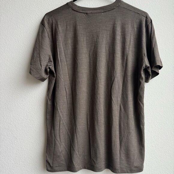 Icebreaker Mens Short Sleeve V Neck Brown Base Layer T Shirt Size Small - Picture 4 of 6